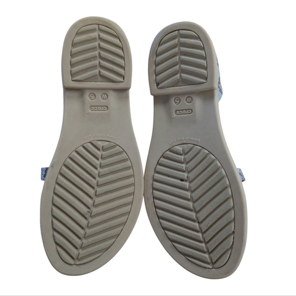 Crocs Tulum Open Flat Snake Print Sandal Size 5 - Picture 5 of 9